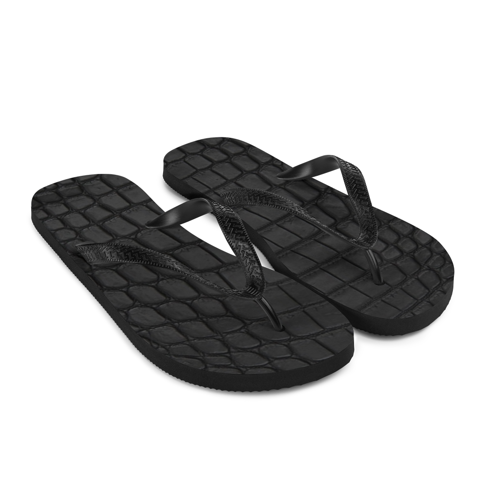 Black Crocodile Flip Flop