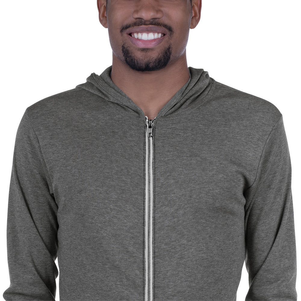 Gray Man Zip Hoodie